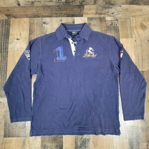 Vintage Ettinger Sport Davos Limited Edition Long Sleeve Polo Switzerland Men XL